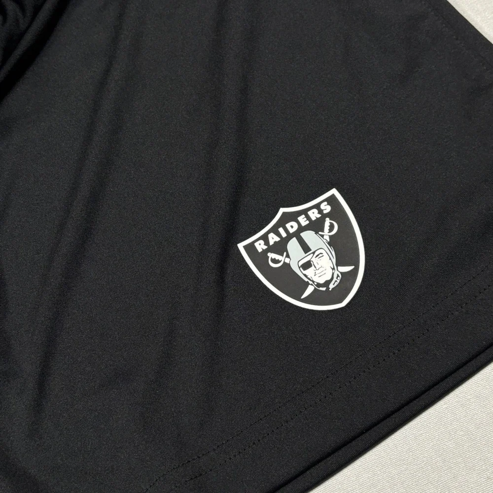 Nike Shorts Mens Large Tall Black Raiders NFL Dri-FIT Athletic Training Gym